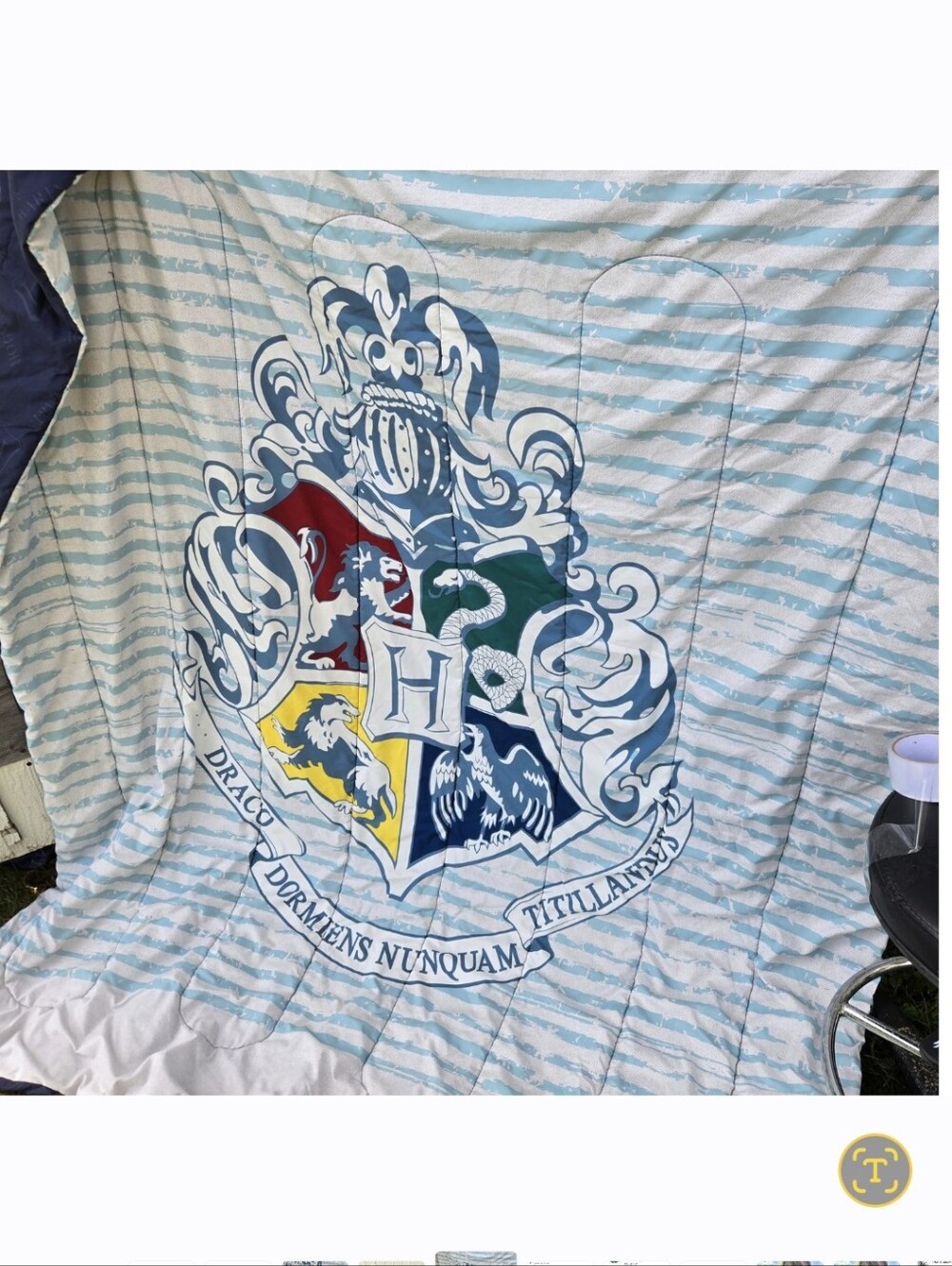 Harry Potter Hogwarts Crest Striped Bedding Comforter Twin / Twin XL